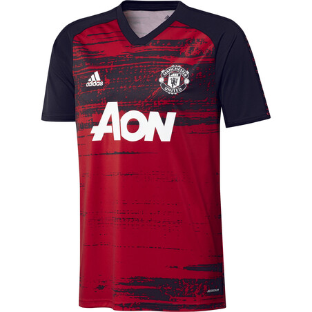 Maillot avant match Manchester United noir rouge 2020/21