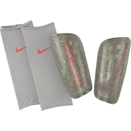 Protège tibias Nike Mercurial lite Superlock gris rouge 2019/20