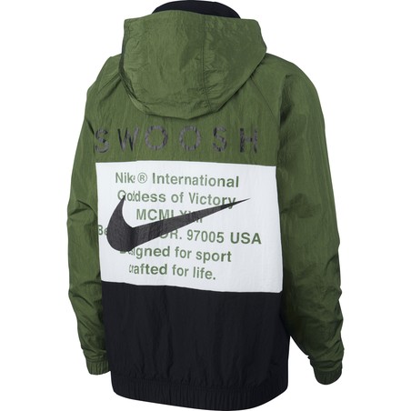 Sweat zippé Nike Air Woven vert noir