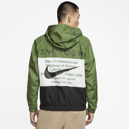 Sweat zippé Nike Air Woven vert noir