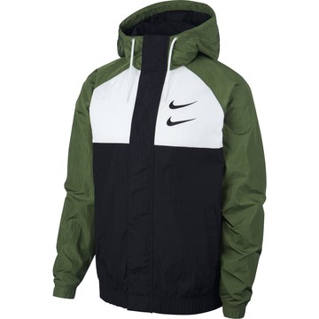 Sweat zippé Nike Air Woven vert noir