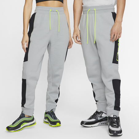 Pantalon survêtement Nike Air Fleece gris jaune