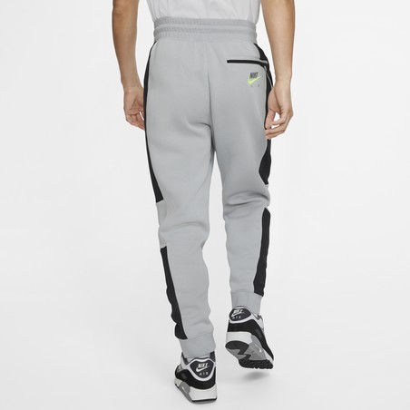 Pantalon survêtement Nike Air Fleece gris jaune