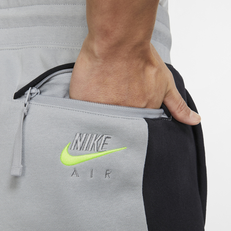 Pantalon survêtement Nike Air Fleece gris jaune