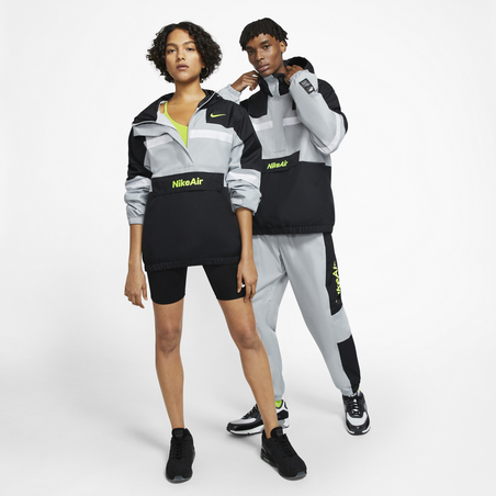 Sweat zippé Nike Air Woven gris jaune