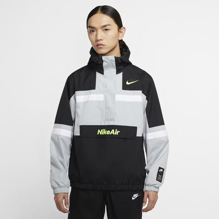 Sweat zippé Nike Air Woven gris jaune