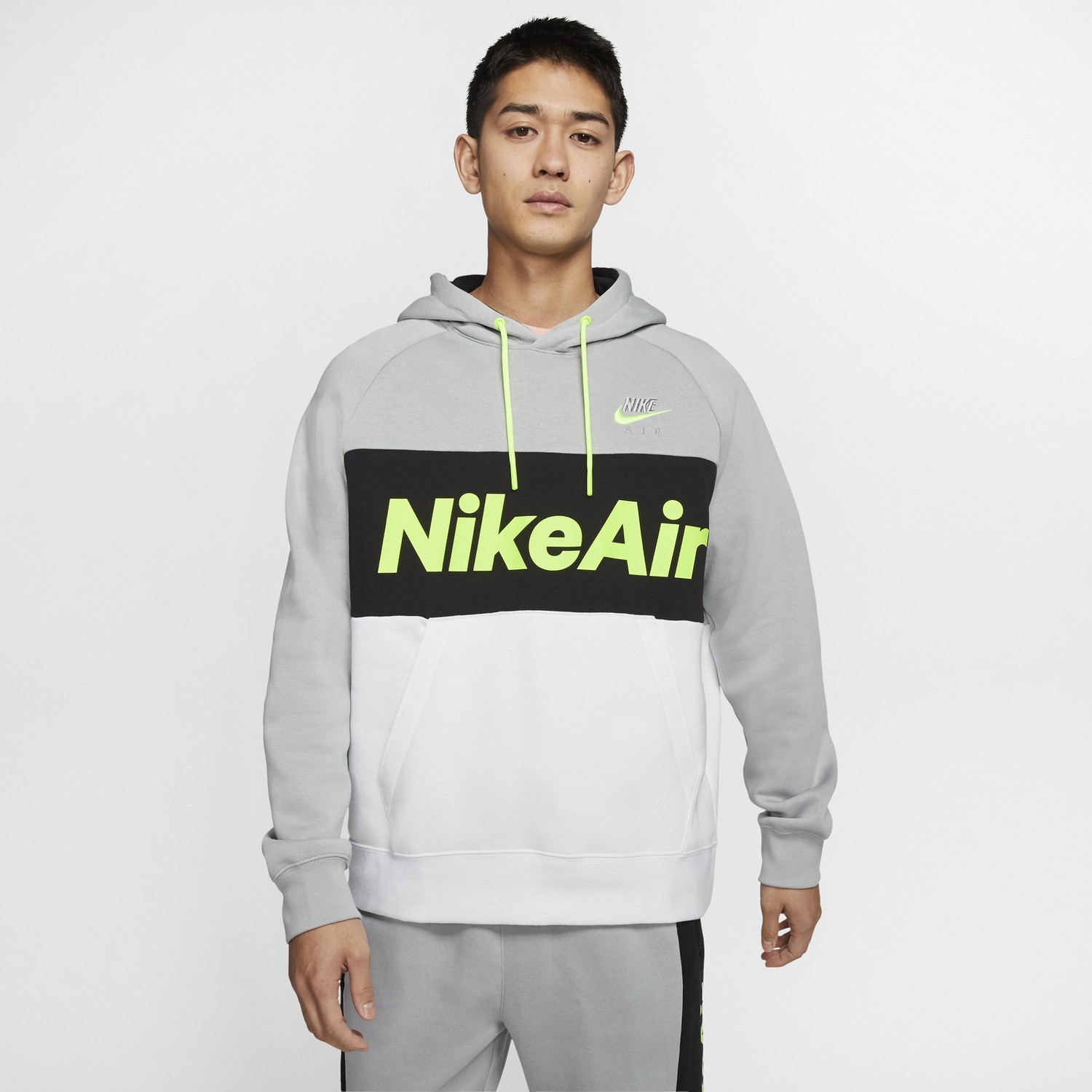Sweat à capuche Nike Air gris vert sur