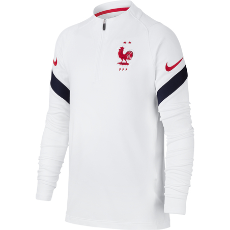 Sweat zippé junior Equipe de France blanc 2020