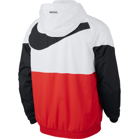 Sweat zippé à capuche Nike F.C. microfibre blanc rouge