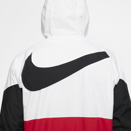 Sweat zippé à capuche Nike F.C. microfibre blanc rouge