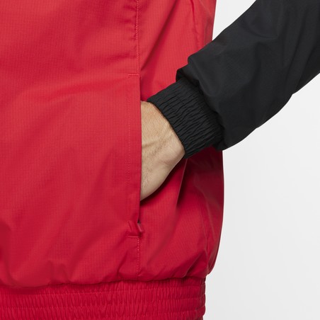 Sweat zippé à capuche Nike F.C. microfibre blanc rouge