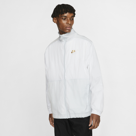 Veste survêtement Nike Air Woven blanc or