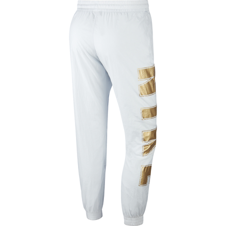 Pantalon survêtement Nike Air Woven blanc or
