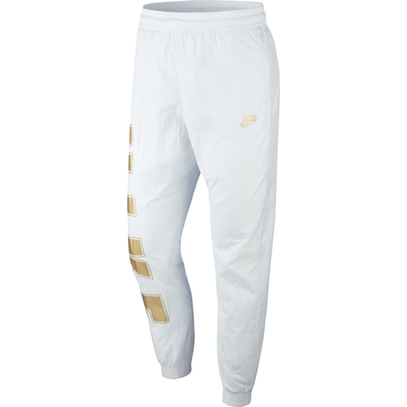 Pantalon survêtement Nike Air Woven blanc or