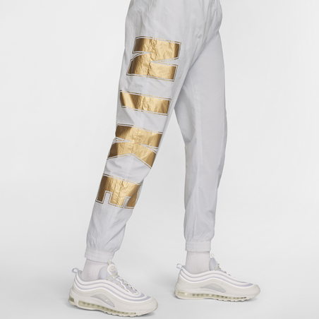 Pantalon survêtement Nike Air Woven blanc or