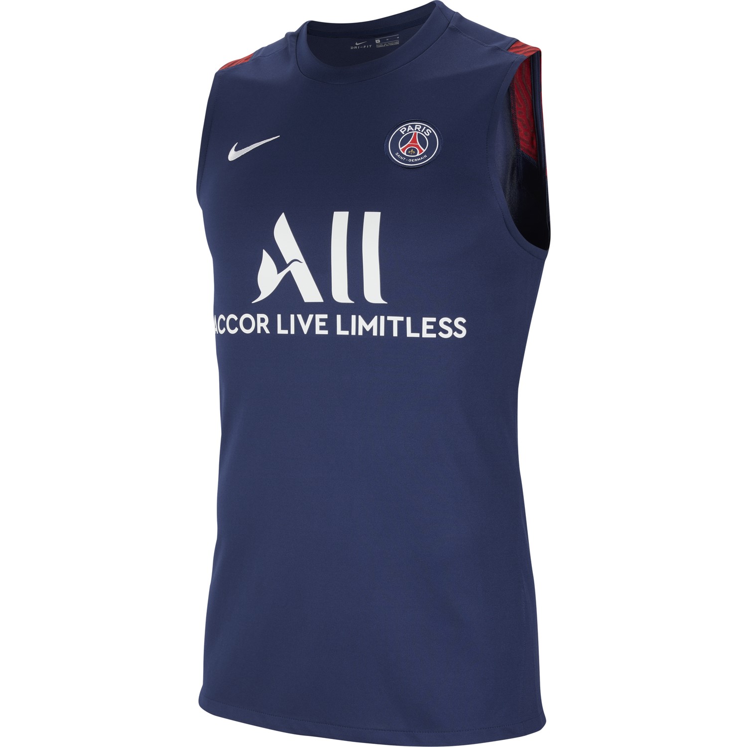 2020-2021 PSG T-shirt dentraînement de football sans manches bleu marine