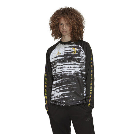 Sweat avant match Juventus noir blanc 2020/21