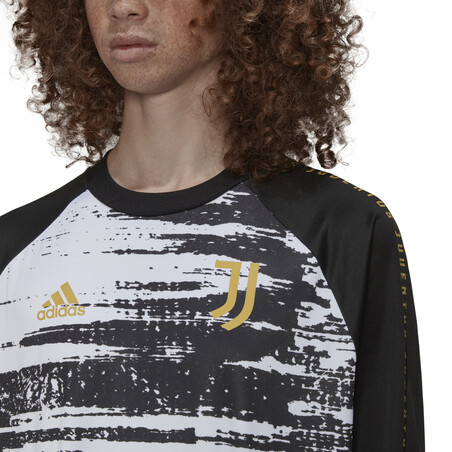 Sweat avant match Juventus noir blanc 2020/21