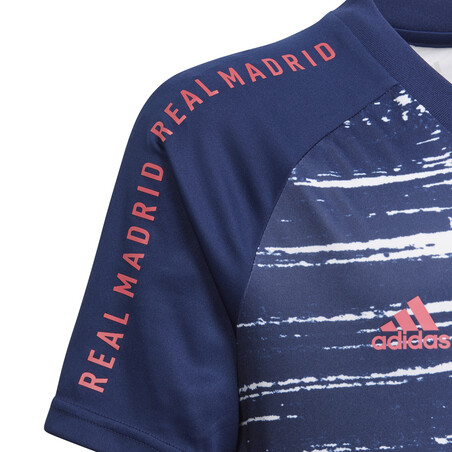 Maillot avant match junior Real Madrid bleu blanc 2020/21