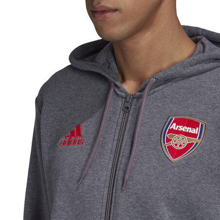 Veste survêtement Arsenal FZ HD gris rouge 2020/21