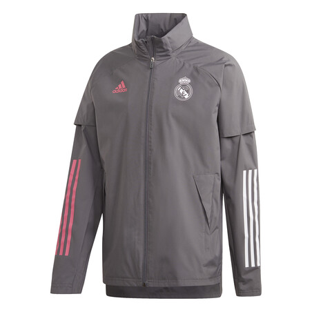 Veste imperméable Real Madrid gris rose 2020/21