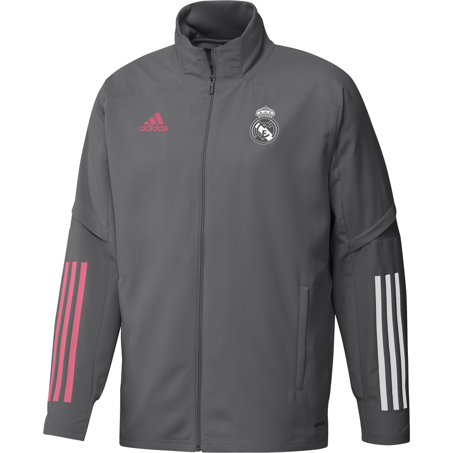 Veste entra?�nement Real Madrid gris rose 2020/21 sur Foot.fr