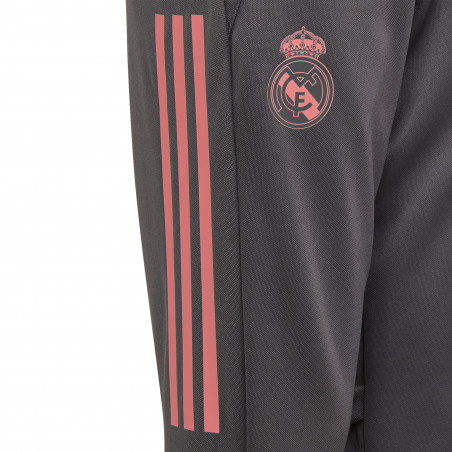 Pantalon survêtement junior Real Madrid noir rose 2020/21