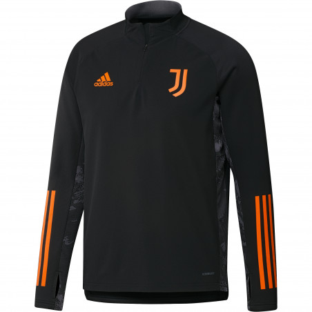 Sweat zippé col montant Juventus noir orange 2020/21