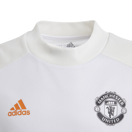 Maillot entraînement junior Manchester United blanc orange 2020/21