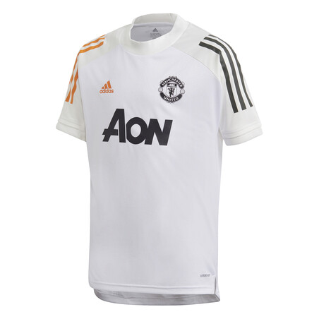 Maillot entraînement junior Manchester United blanc orange 2020/21
