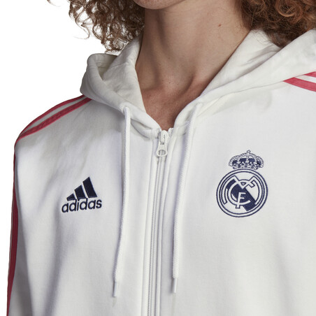 Veste survêtement Real Madrid FZ blanc rose 2020/21