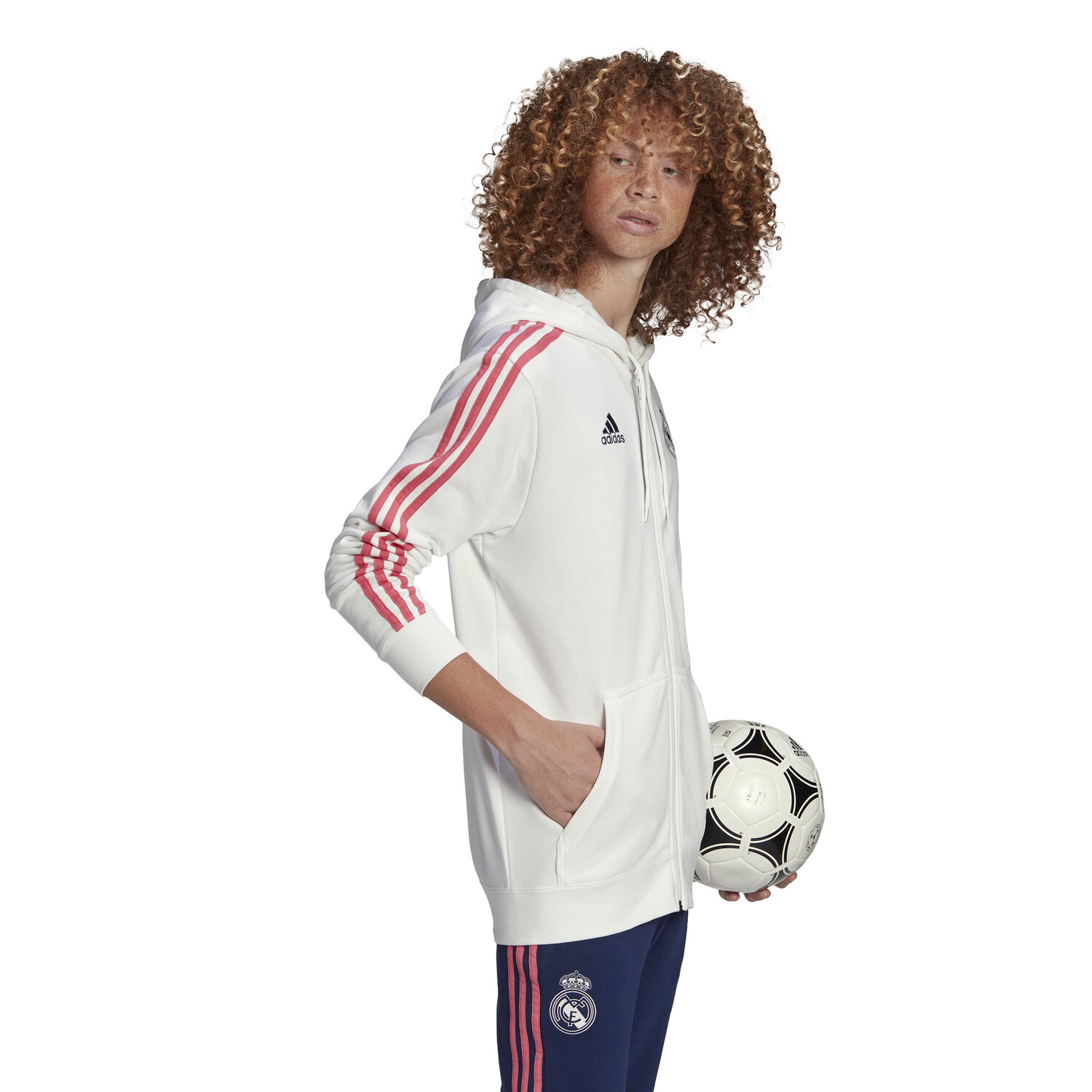 Veste survêtement Real Madrid FZ blanc rose 2020/21 sur Foot.fr