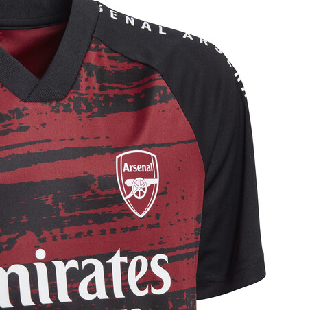 Maillot avant match junior Arsenal noir rouge 2020/21