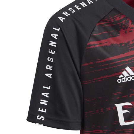 Maillot avant match junior Arsenal noir rouge 2020/21