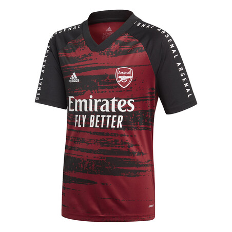 Maillot avant match junior Arsenal noir rouge 2020/21