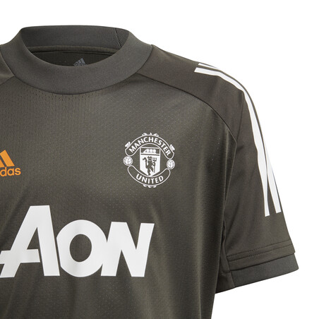 Maillot entraînement junior Manchester United vert orange 2020/21