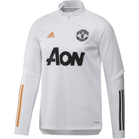 Sweat zippé Manchester United blanc orange 2020/21