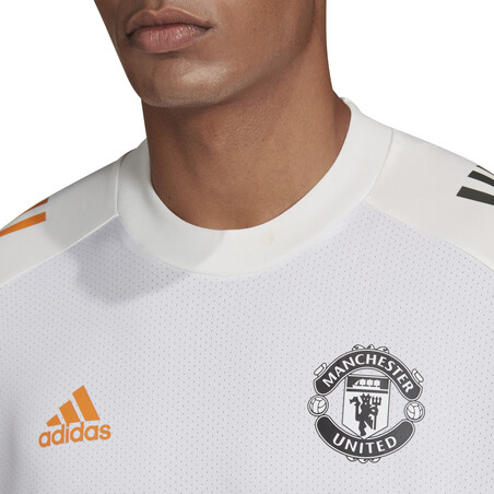 Maillot entraînement Manchester United blanc orange 2020/21