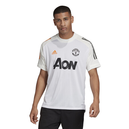 Maillot entraînement Manchester United blanc orange 2020/21