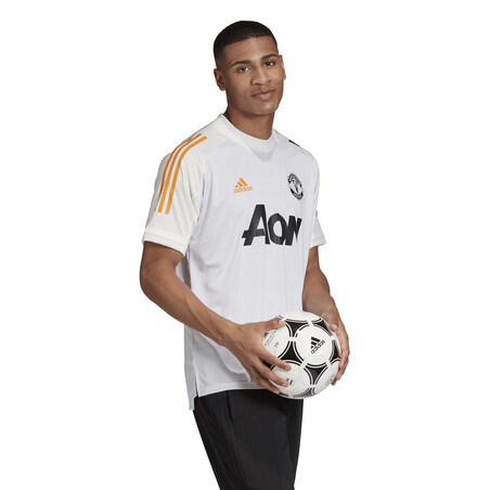 Maillot entraînement Manchester United blanc orange 2020/21