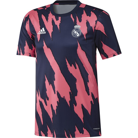Maillot avant match Real Madrid rose bleu 2020/21