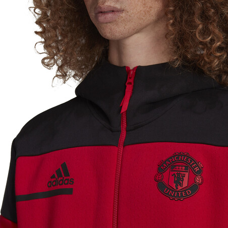 Veste survêtement Manchester United ZNE rouge noir 2020/21