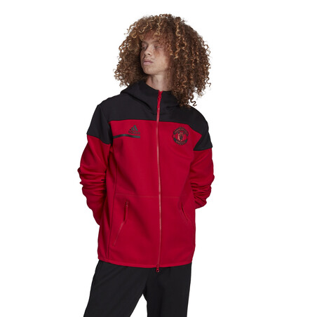 Veste survêtement Manchester United ZNE rouge noir 2020/21