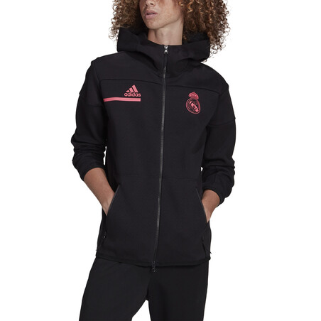 Veste survêtement Real Madrid ZNE noir rose 2020/21