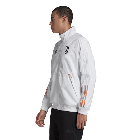 Veste surv tement Juventus Anthem blanc orange 2020 21 sur Foot