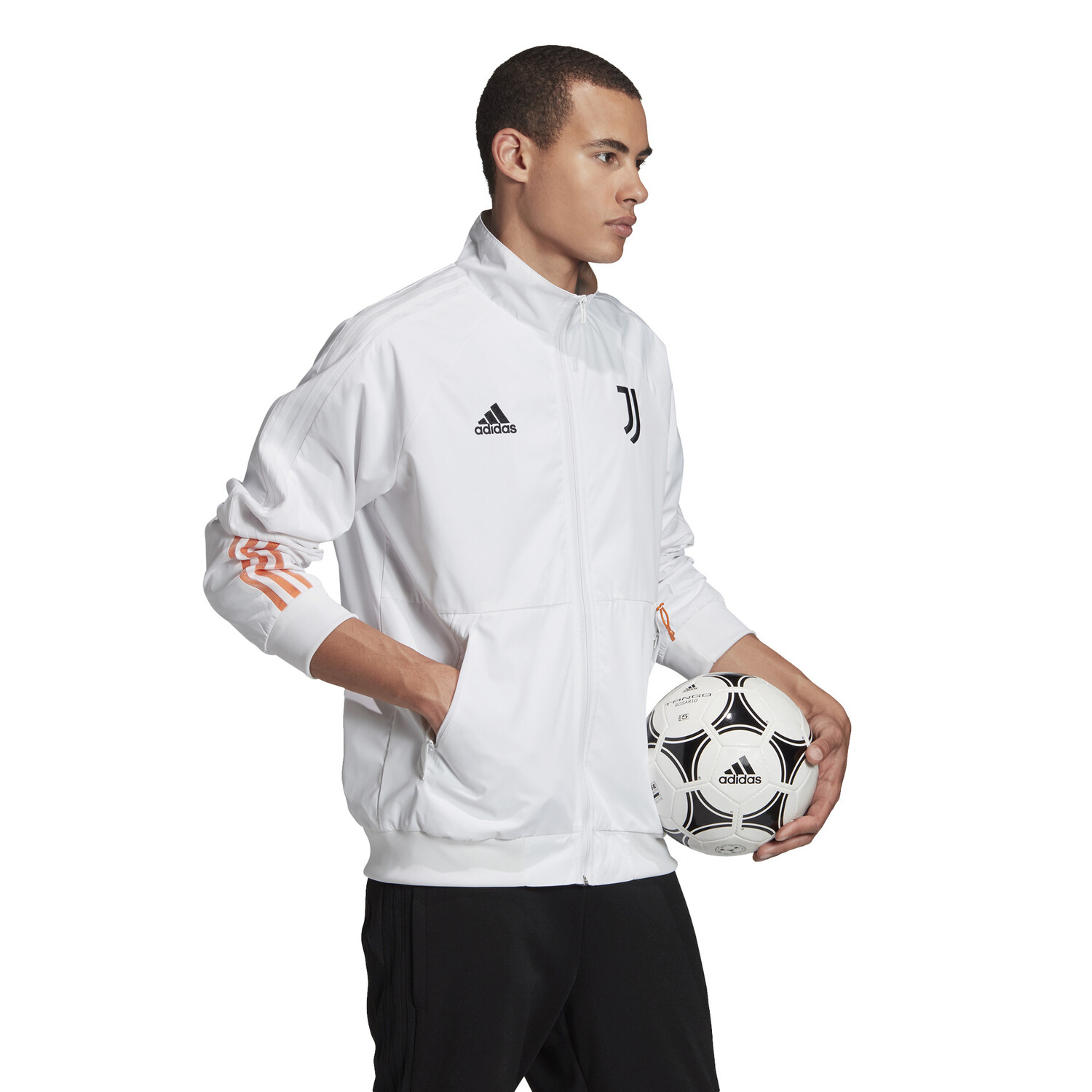 Veste surv tement Juventus Anthem blanc orange 2020 21 sur Foot