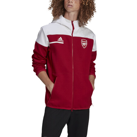 Veste surv tement Arsenal ZNE rouge blanc 2020 21 sur Foot
