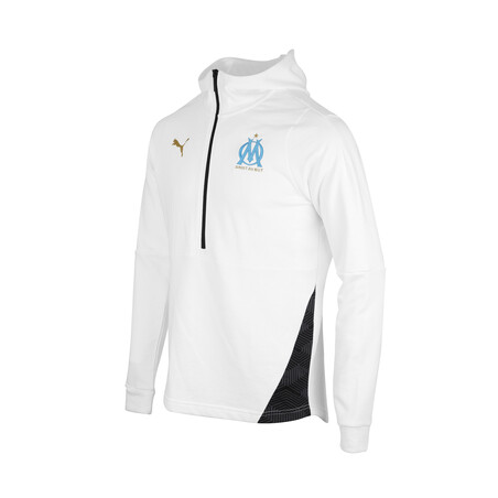 Sweat zippé junior OM molleton blanc 2020/21