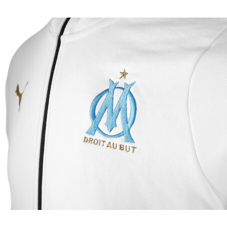 Sweat zippé junior OM molleton blanc 2020/21