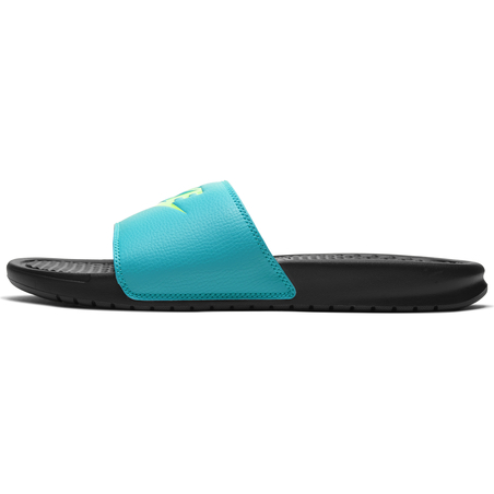 Sandales Nike Benassi bleu jaune